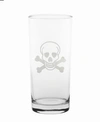 ROLF GLASS SKULL AND CROSS BONES COOLER HIGHBALL 15OZ