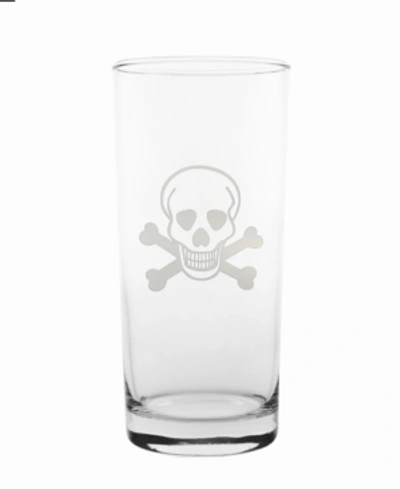 Rolf Glass Skull And Cross Bones Cooler Highball 15oz - Set Of 4 Glasses In No Color