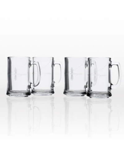 Rolf Glass Fly Fishing Beer Mug 16oz- Set Of 4 Glasses