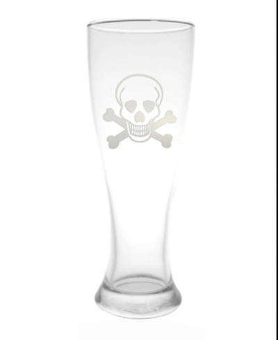Rolf Glass Skull And Cross Bones Beer Pilsner 16oz- Set Of 4 Glasses