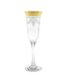 Lorren Home Trends Flutes Stencil Pattern And Gold Band - Set Of 6 In Multicolor