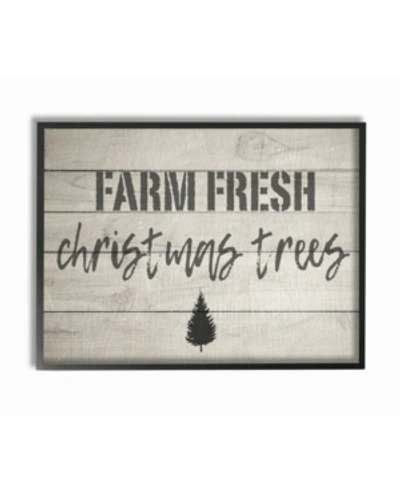 Stupell Industries Farm Fresh Christmas Trees Vintage-inspired Sign Framed Giclee Art, 11" X 14" In Multi
