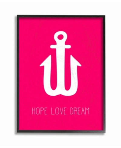 Stupell Industries Hope Love Dream Neon Anchor Framed Giclee Art, 11" X 14" In Multi