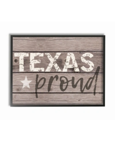 Stupell Industries Texas Proud Typography Lone Star Framed Giclee Art, 11" X 14" In Multi
