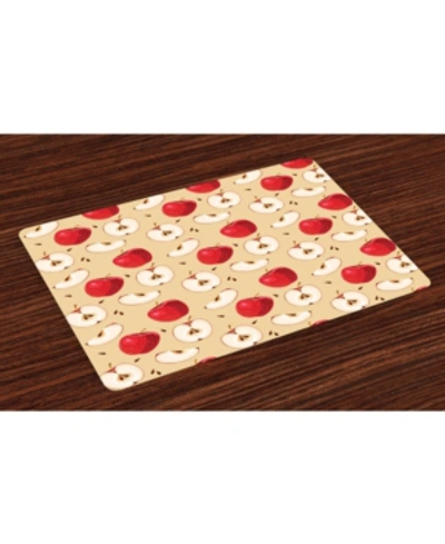 Ambesonne Apple Place Mats, Set Of 4 In Cream