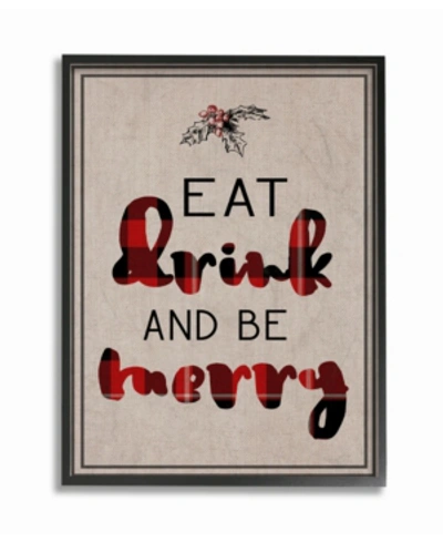 Stupell Industries Eat Drink And Be Merry Typography Framed Giclee Art, 11" X 14" In Multi