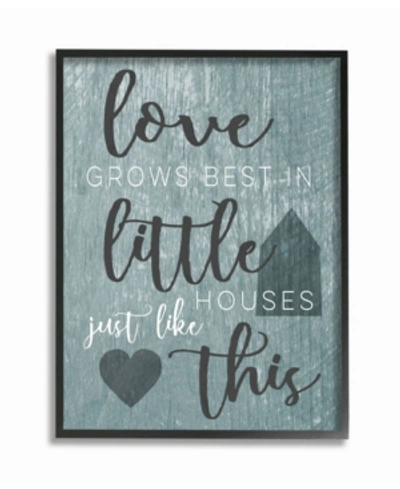 Stupell Industries Love Grows Best In Little Houses Gray Illustration Framed Giclee Art, 11" X 14" In Multi