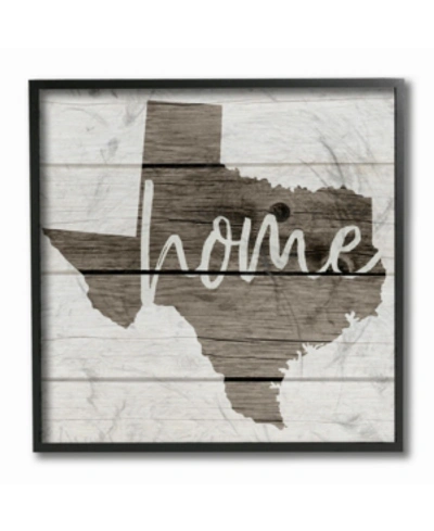 Stupell Industries Texas Home Typography Map Framed Giclee Art, 12" X 12" In Multi