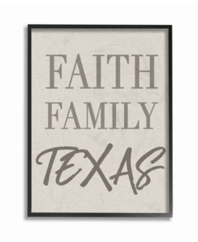 Stupell Industries Faith Family Texas Typography Framed Giclee Art, 11" X 14" In Multi