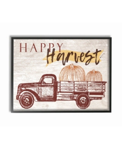 Stupell Industries Happy Harvest Giant Pumpkin Truck Framed Giclee Art, 16" X 20" In Multi