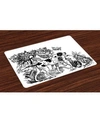 AMBESONNE HUNTING PLACE MATS, SET OF 4