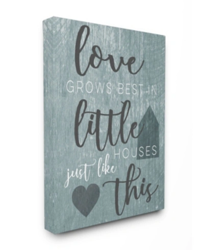Stupell Industries Love Grows Best In Little Houses Gray Illustration Canvas Wall Art, 24" X 30" In Multi