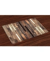 AMBESONNE WOODEN PLACE MATS, SET OF 4