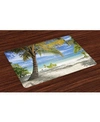 Ambesonne Palm Tree Place Mats, Set Of 4 In Multi