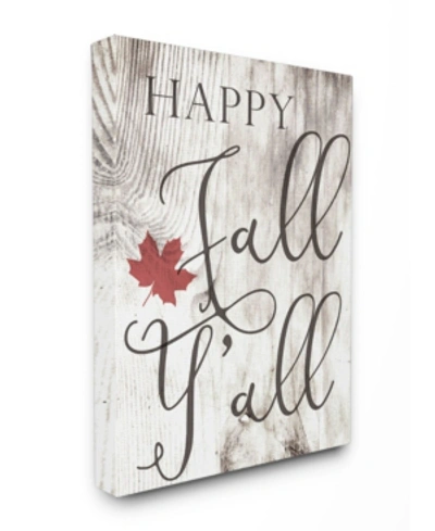 Stupell Industries Happy Fall Y'all Typography Sign Canvas Wall Art, 24" X 30" In Multi