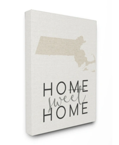 Stupell Industries Home Sweet Home Massachusetts Typography Canvas Wall Art, 24" X 30" In Multi