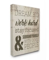 Stupell Industries Dream Big Work Hard Canvas Wall Art, 30" X 40" In Multi