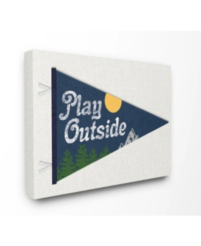 Stupell Industries Play Outside Nature Pennant Blue Canvas Wall Art, 30" X 40" In Multi