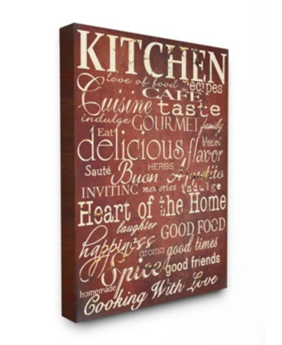 Stupell Industries Home Decor Collection Words In The Kitchen, Off Red Canvas Wall Art, 30" X 40" In Multi