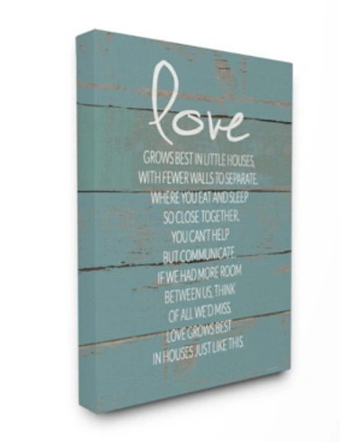 Stupell Industries Love Grows Best In Little Houses Distressed Teal Shiplap Canvas Wall Art, 30" X 40" In Multi