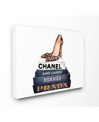 Stupell Industries Glam Fashion Book Set Leopard Pumps Heels Canvas Wall Art, 30" X 40" In Multi