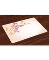 AMBESONNE BUTTERFLY PLACE MATS, SET OF 4