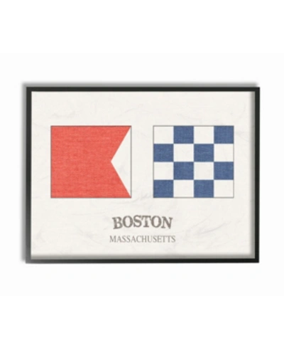 Stupell Industries Boston Nautical Flags Framed Giclee Art, 16" X 20" In Multi