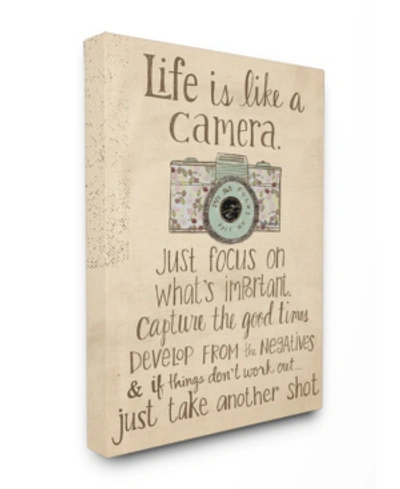Stupell Industries Home Decor Life Is Like A Camera Inspirational Canvas Wall Art, 30" X 40" In Multi