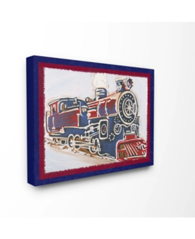 Stupell Industries The Kids Room Blue And Red Vintage-inspired Train Canvas Wall Art, 30" X 40" In Multi