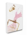 STUPELL INDUSTRIES GLAM PERFUME BOTTLE SPLASH PINK GOLD CANVAS WALL ART, 30" X 40"