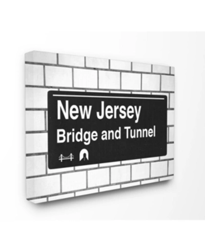 Stupell Industries New Jersey Bridge And Tunnel Sign Canvas Wall Art, 30" X 40" In Multi