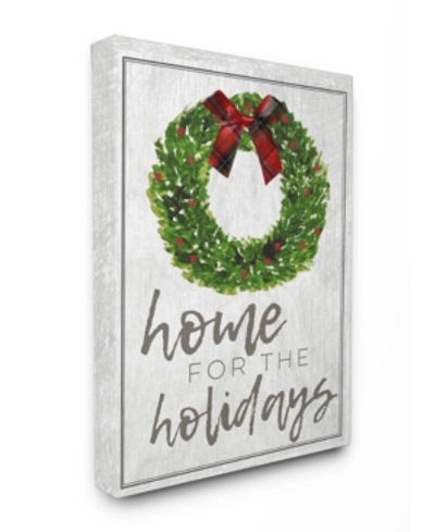 Stupell Industries Home For The Holidays Wreath Bow Christmas Canvas Wall Art, 30" X 40" In Multi