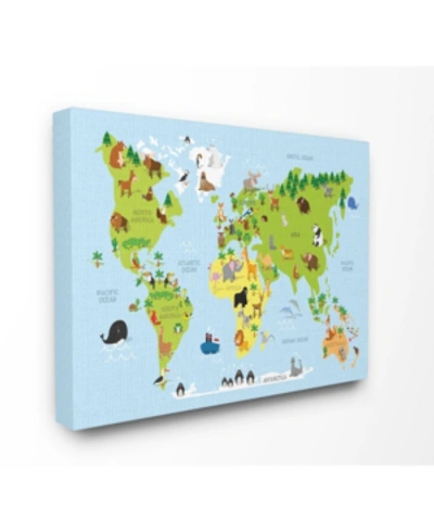 Stupell Industries World Map Cartoon And Colorful Canvas Wall Art, 30" X 40" In Multi