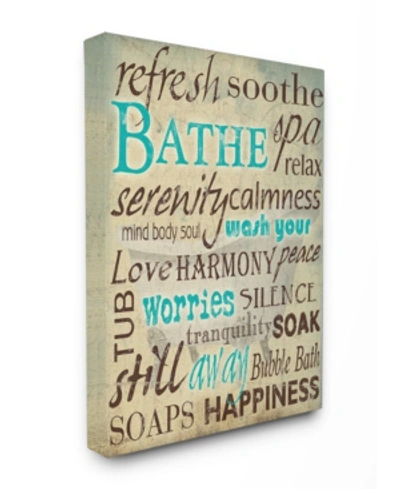 Stupell Industries Home Decor Bathe Wash Your Worries Typography Bathroom Canvas Wall Art, 30" X 40" In Multi