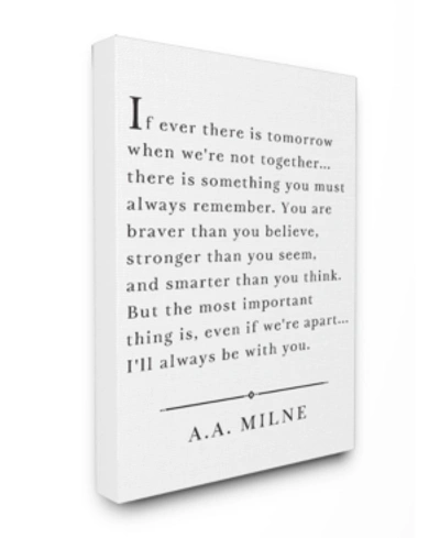 Stupell Industries I'll Always Be With You A.a. Milne Canvas Wall Art, 30" X 40" In Multi