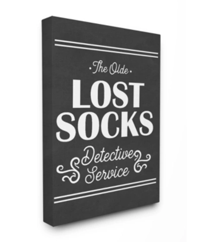 Stupell Industries Olde Lost Socks Detective Service Canvas Wall Art, 30" X 40" In Multi