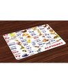 AMBESONNE EDUCATIONAL PLACE MATS, SET OF 4
