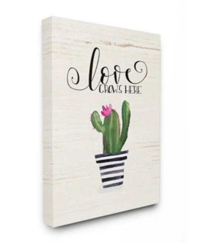 Stupell Industries Love Grows Here Cactus Canvas Wall Art, 30" X 40" In Multi