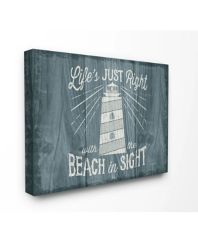 Stupell Industries Life's Just Right Lighthouse Canvas Wall Art, 30" X 40" In Multi