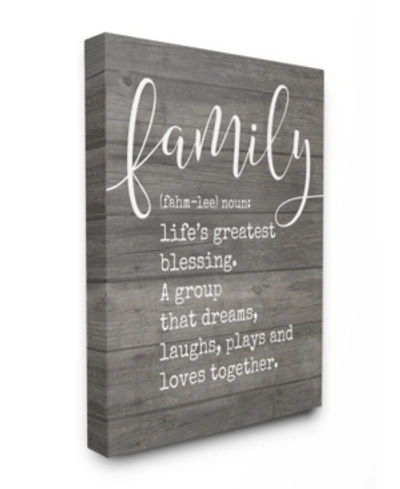Stupell Industries Family Definition Planked Canvas Wall Art, 30" X 40" In Multi