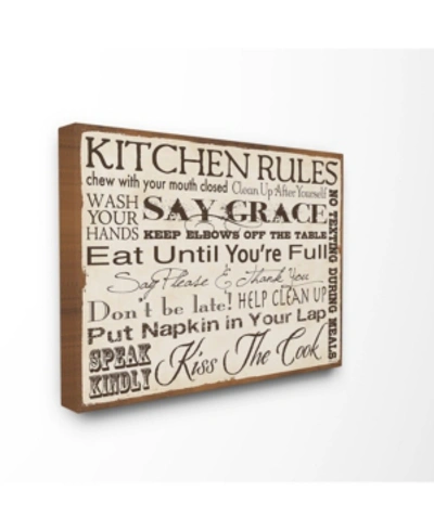 Stupell Industries Home Decor Kitchen Rules Creme Typography Kitchen Canvas Wall Art, 30" X 40" In Multi