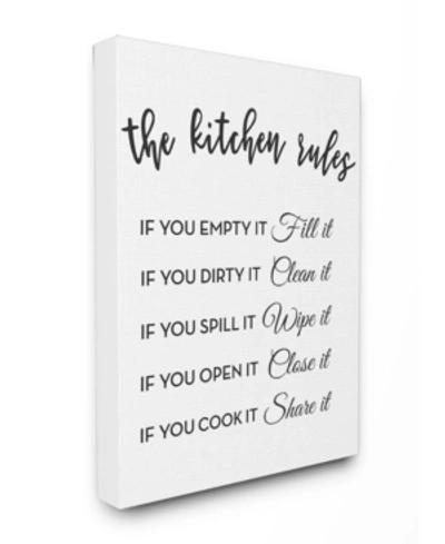 Stupell Industries The Kitchen Rules If Youâ¦ Canvas Wall Art, 30" X 40" In Multi