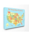 STUPELL INDUSTRIES UNITED STATES OF AMERICA USA KIDS MAP CANVAS WALL ART, 30" X 40"