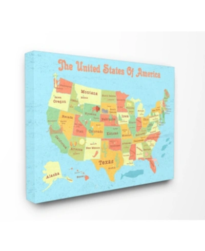 Stupell Industries United States Of America Usa Kids Map Canvas Wall Art, 30" X 40" In Multi