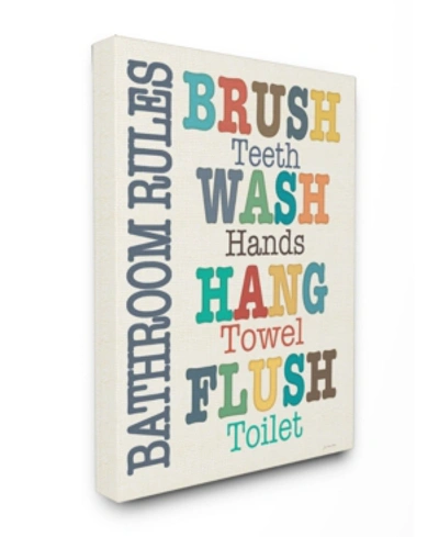 Stupell Industries Home Decor Colorful Bathroom Rules Typog Art Canvas Wall Art, 30" X 40" In Multi