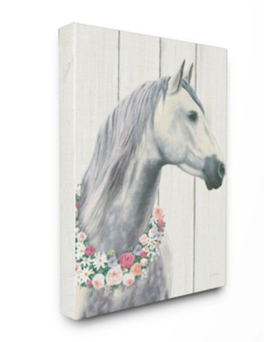 Stupell Industries Spirit Stallion Horse With Flower Wreath Canvas Wall Art, 30" X 40" In Multi