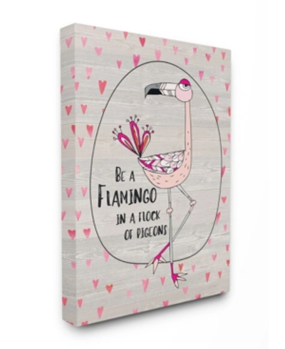 Stupell Industries Be A Flamingo Cartoon Canvas Wall Art, 30" X 40" In Multi