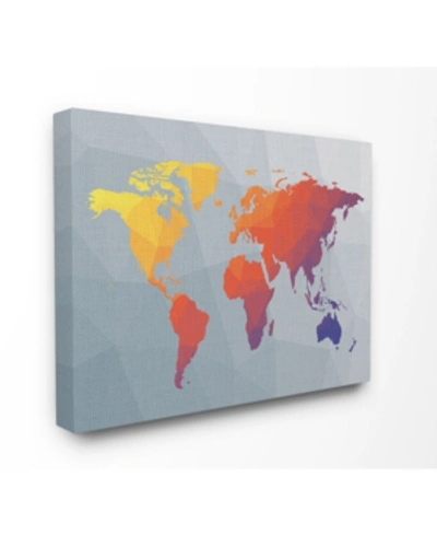 Stupell Industries Polygonal World Map Canvas Wall Art, 30" X 40" In Multi