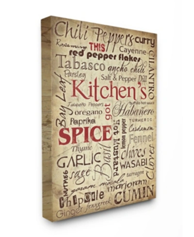 Stupell Industries Home Decor Kitchen Spice Typography Canvas Wall Art, 30" X 40" In Multi