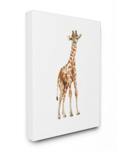 Stupell Industries Happy Baby Giraffe Illustration Canvas Wall Art, 30" X 40" In Multi